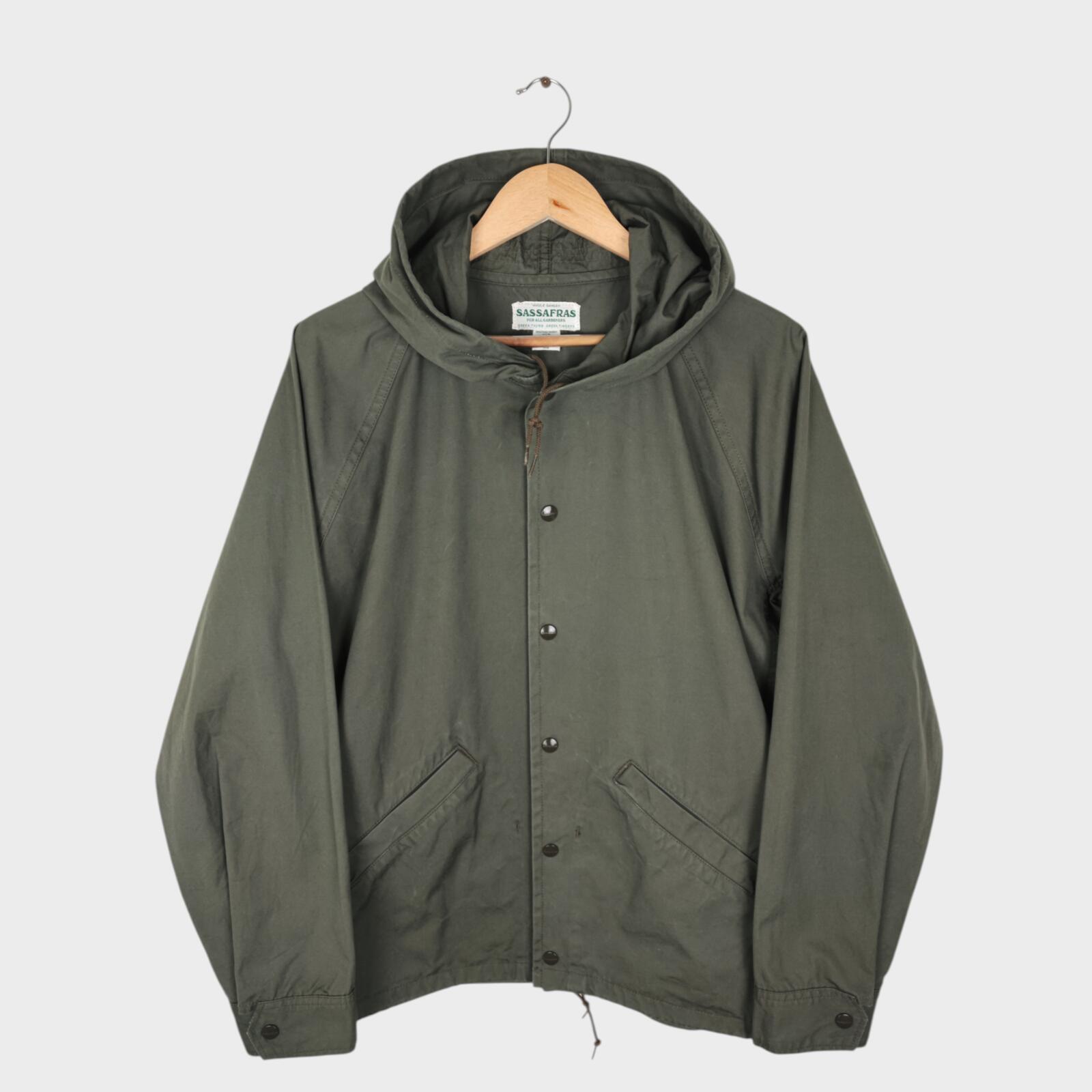 SASSAFRAS Men's Made in Japan Green 100% Cotton Bud Breaker Jacket