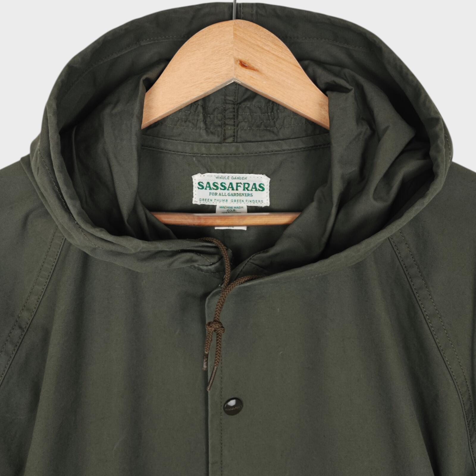SASSAFRAS Men's Made in Japan Green 100% Cotton Bud Breaker Jacket