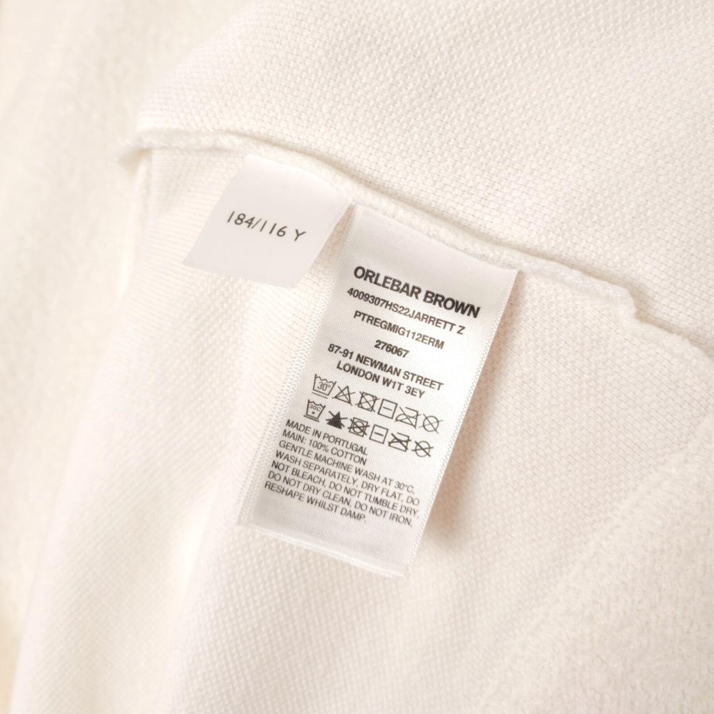 ORLEBAR BROWN Men's White Sand Jarrett Zip Towelling Polo Shirt
