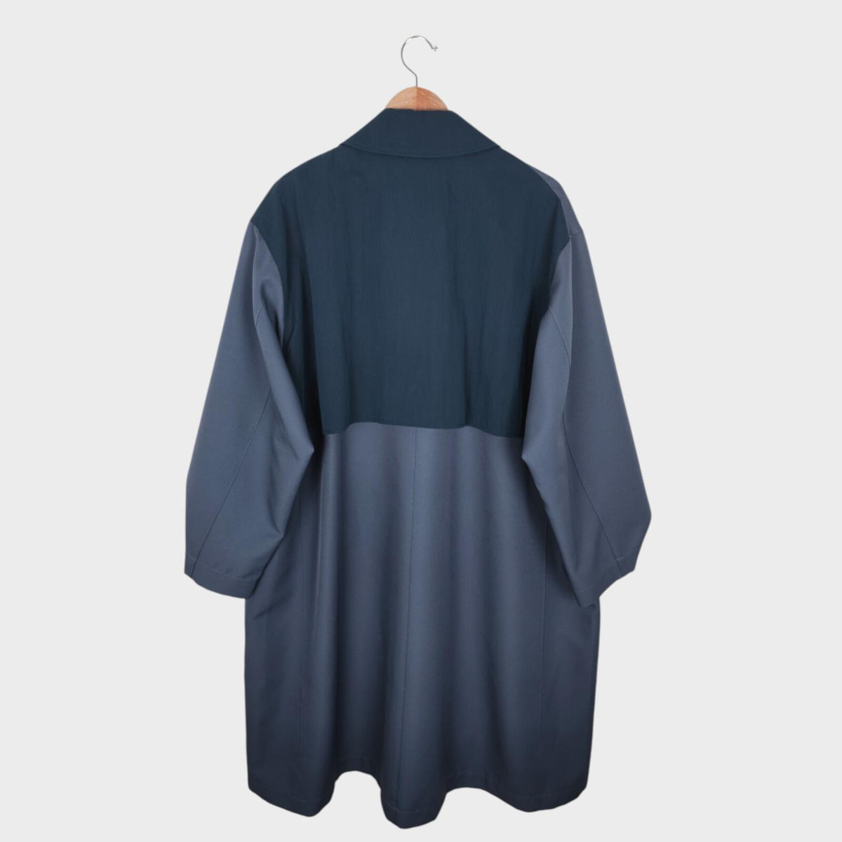 PUBLIC TOKYO Men's Slate Blue Made in Japan Multi Gun Flap Coat