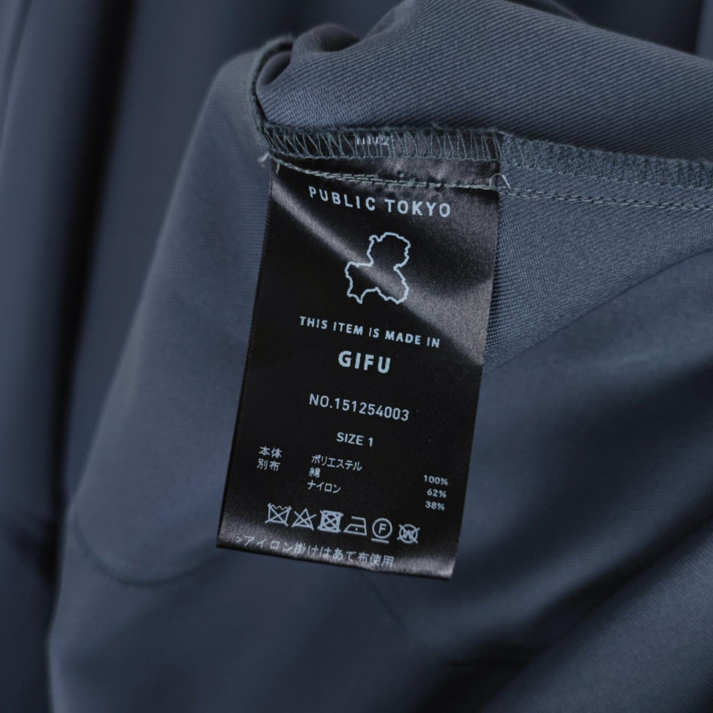 PUBLIC TOKYO Men's Slate Blue Made in Japan Multi Gun Flap Coat