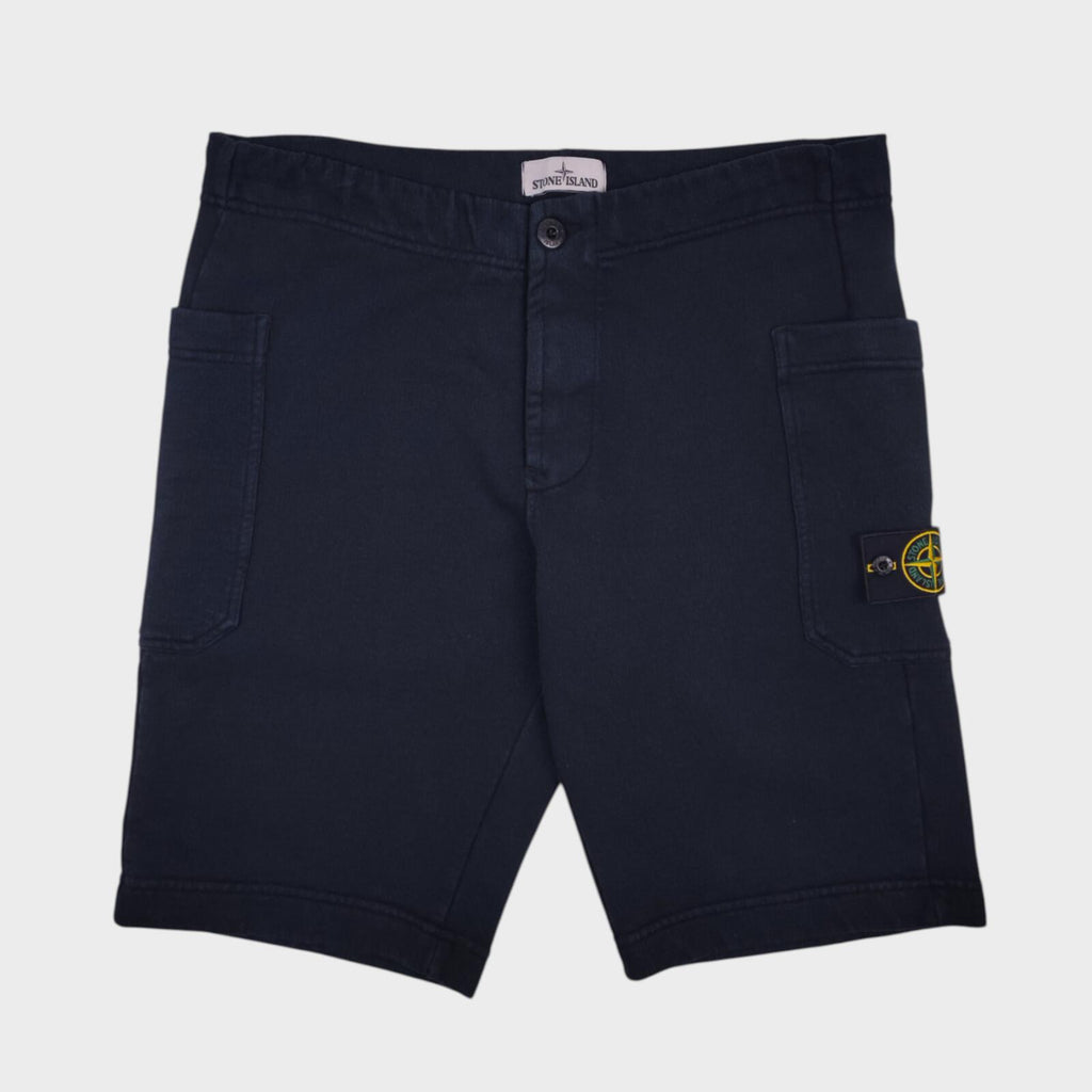 STONE ISLAND Men's Navy Blue Compass Badge Sweat Shorts