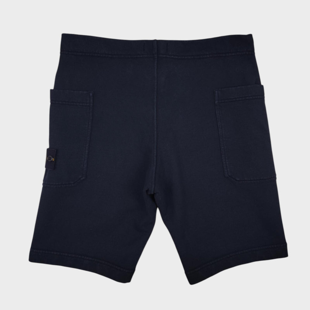 STONE ISLAND Men's Navy Blue Compass Badge Sweat Shorts