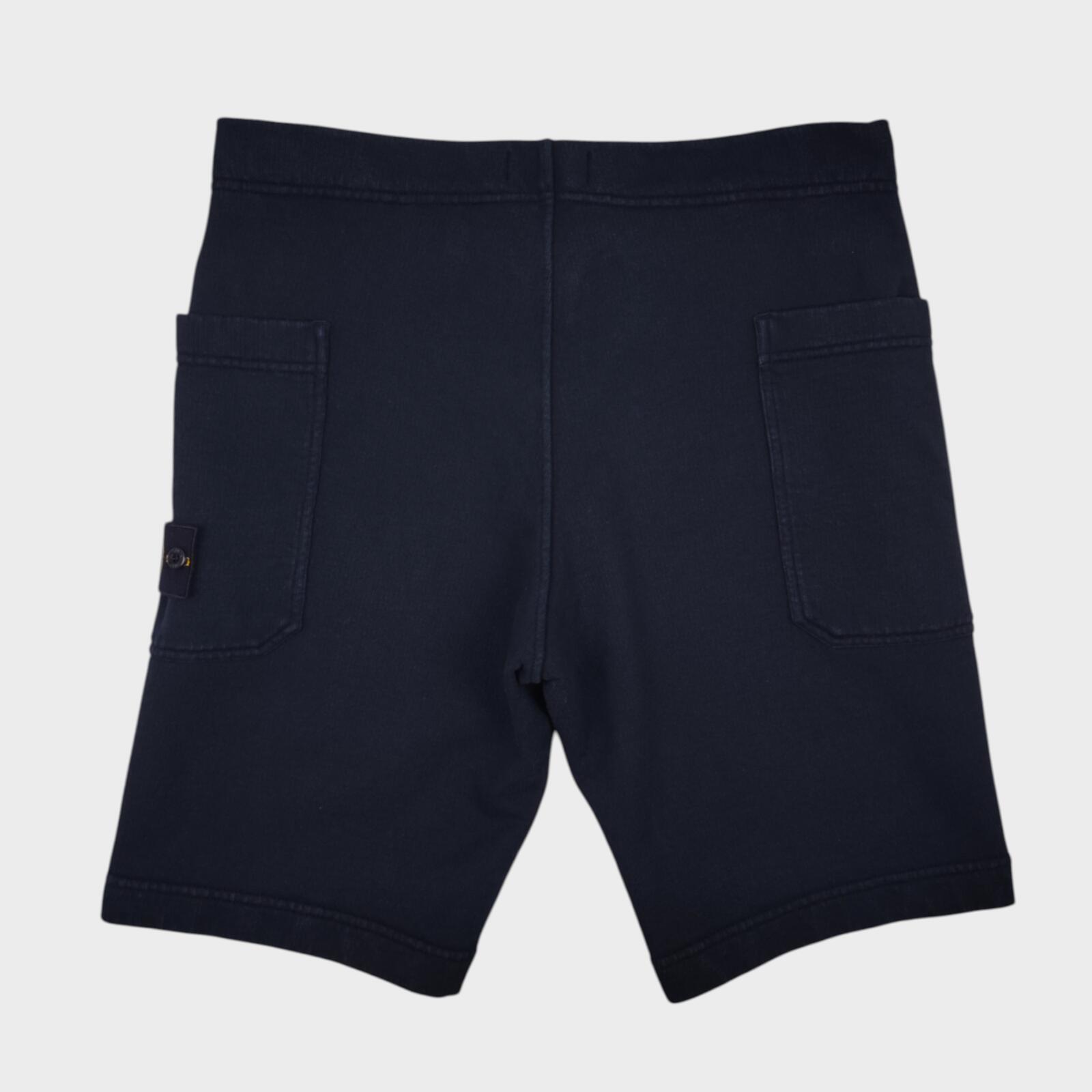 STONE ISLAND Men's Navy Blue Compass Badge Sweat Shorts