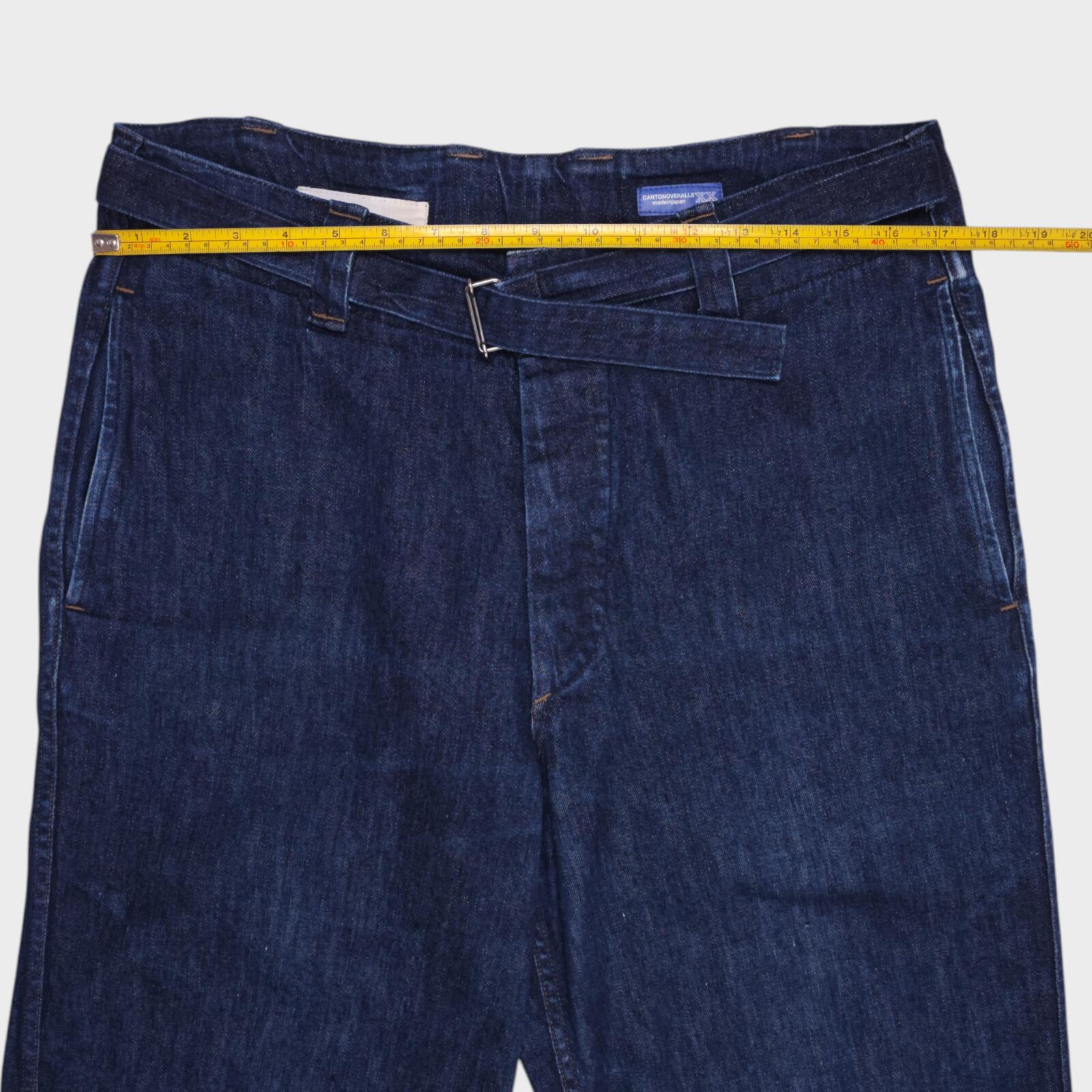 MHL MARGARET HOWELL Men's Blue Made in Japan Canton Overalls High Waist Jeans