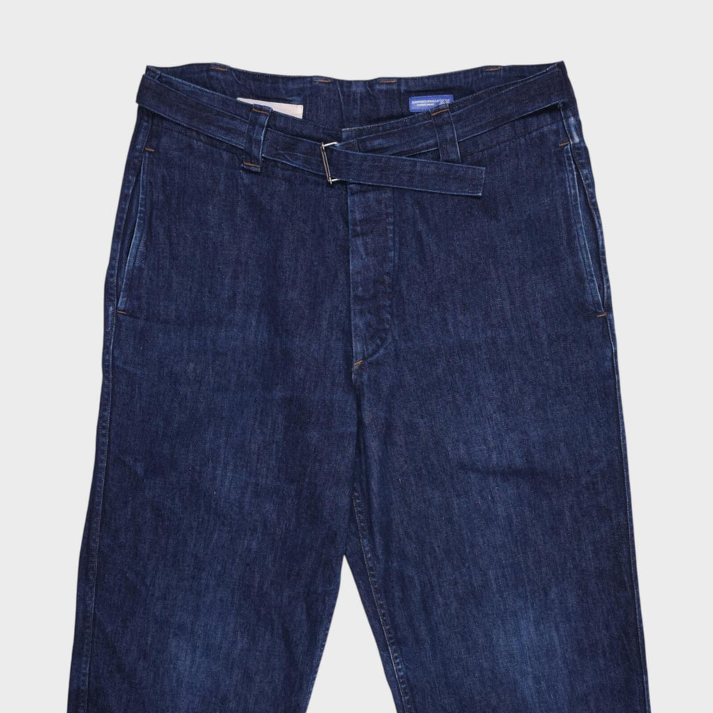 MHL MARGARET HOWELL Men's Blue Made in Japan Canton Overalls High Waist Jeans