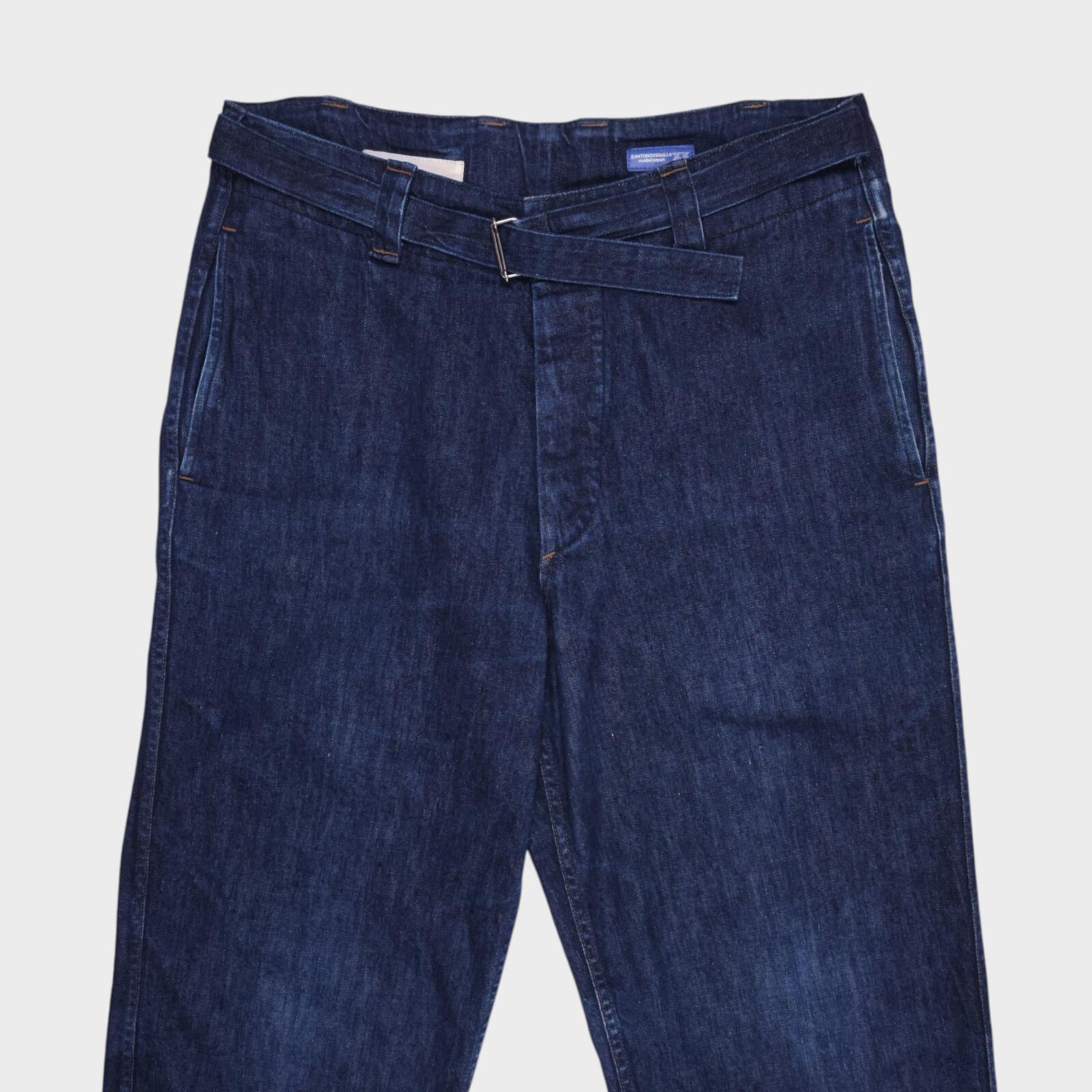 MHL MARGARET HOWELL Men's Blue Made in Japan Canton Overalls High Waist Jeans