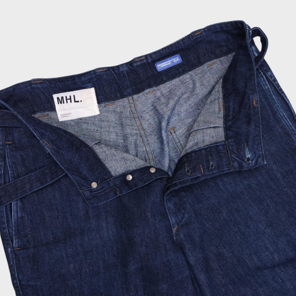MHL MARGARET HOWELL Men's Blue Made in Japan Canton Overalls High Waist Jeans