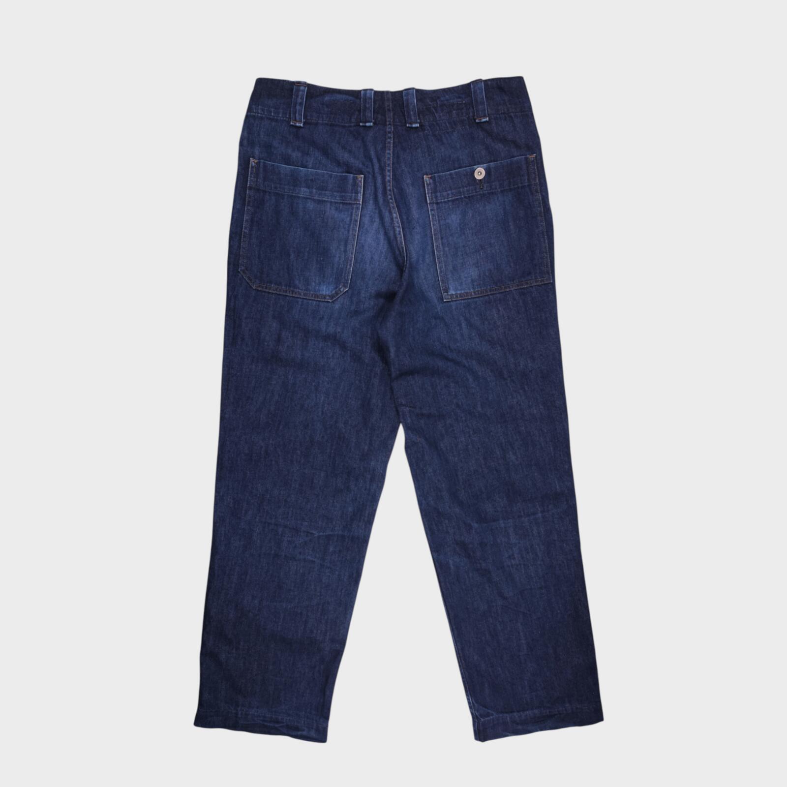 MHL MARGARET HOWELL Men's Blue Made in Japan Canton Overalls High Waist Jeans