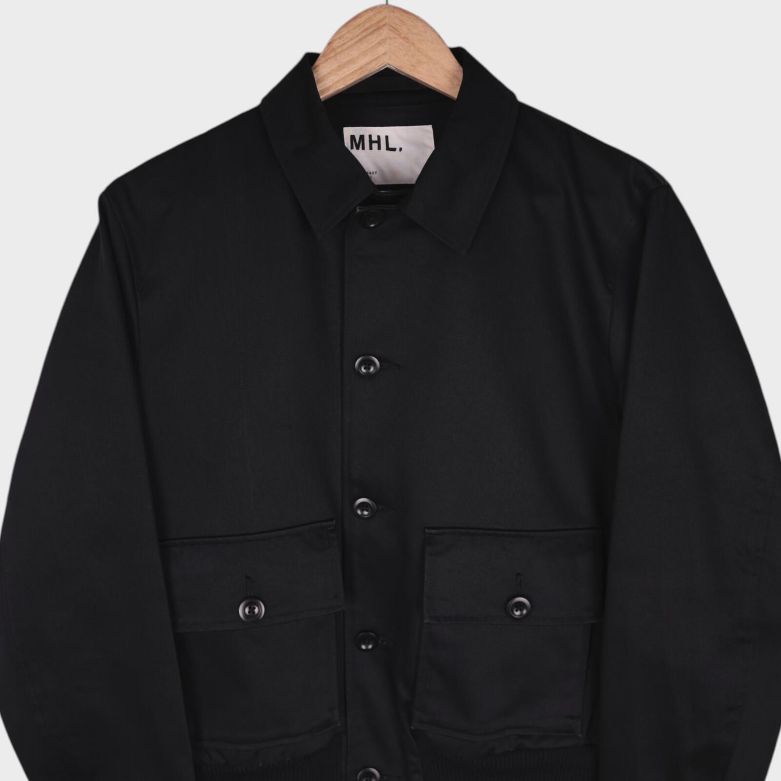 MHL MARGARET HOWELL Men's Black Cropped Cotton Twill Bomber Jacket