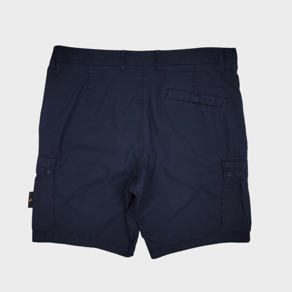 STONE ISLAND Men's Navy Blue Garment Dyed Detachable Badge Cargo Shorts