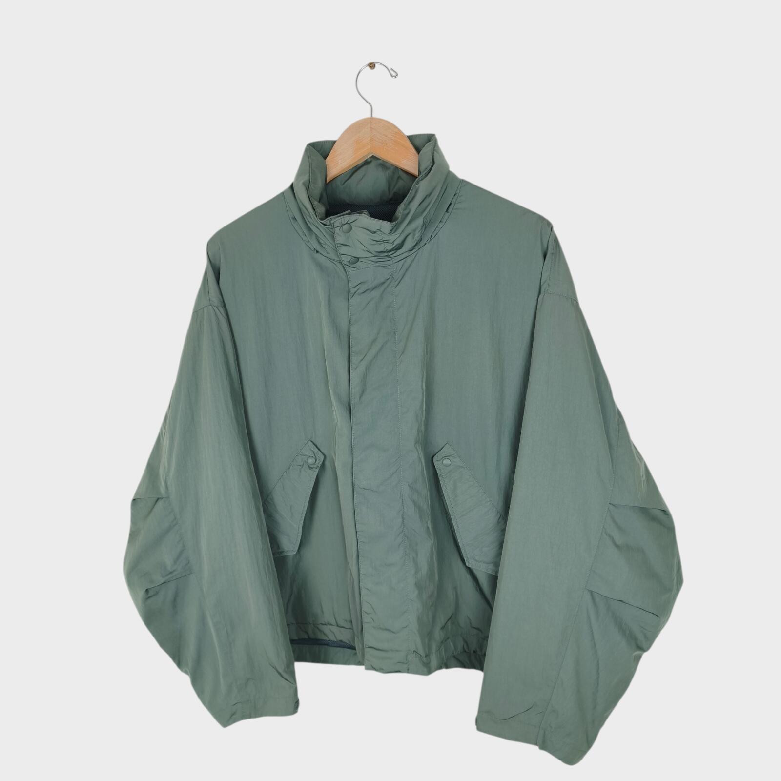 UNIFORM BRIDGE Men's Green Boxy Fit Parka Jacket