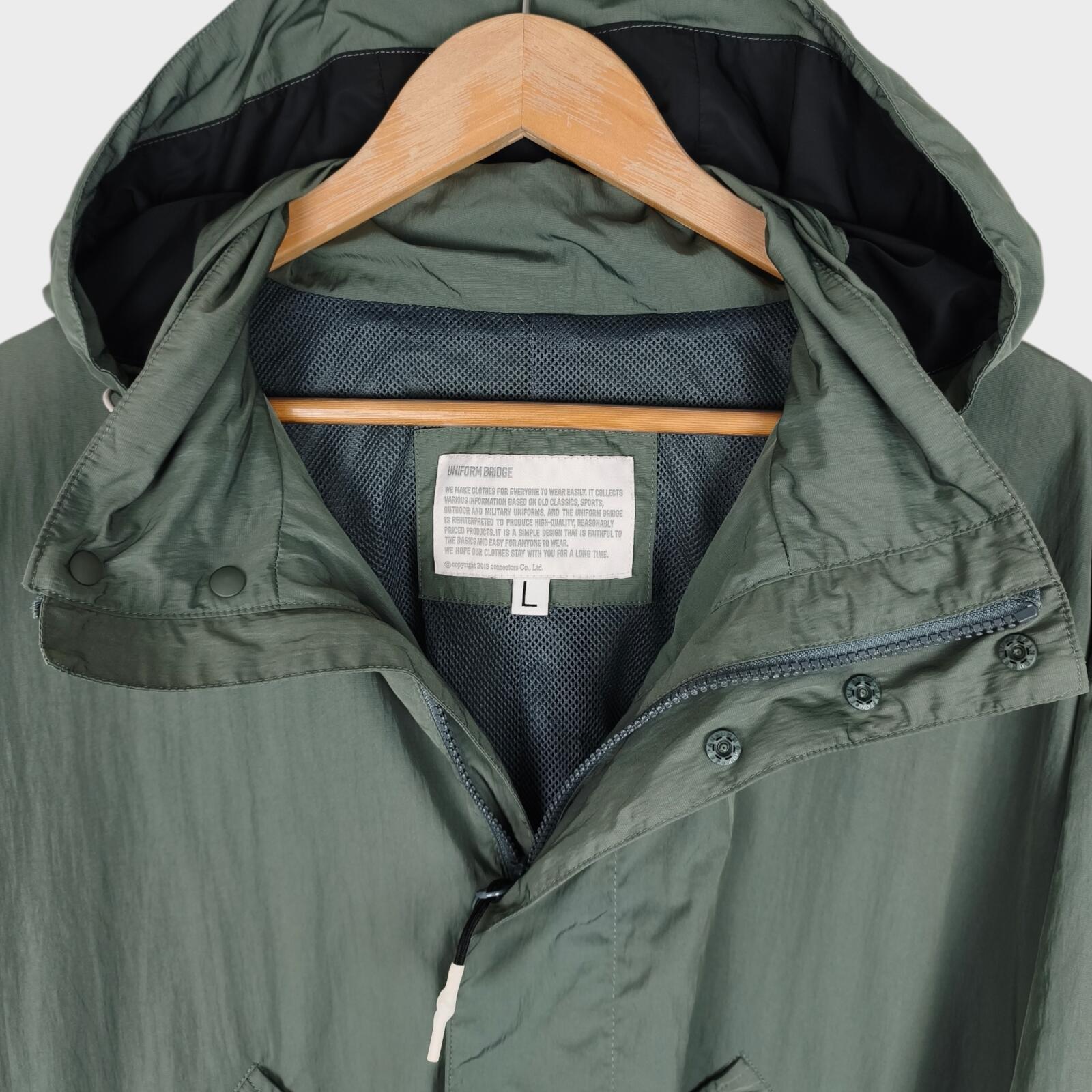 UNIFORM BRIDGE Men's Green Boxy Fit Parka Jacket