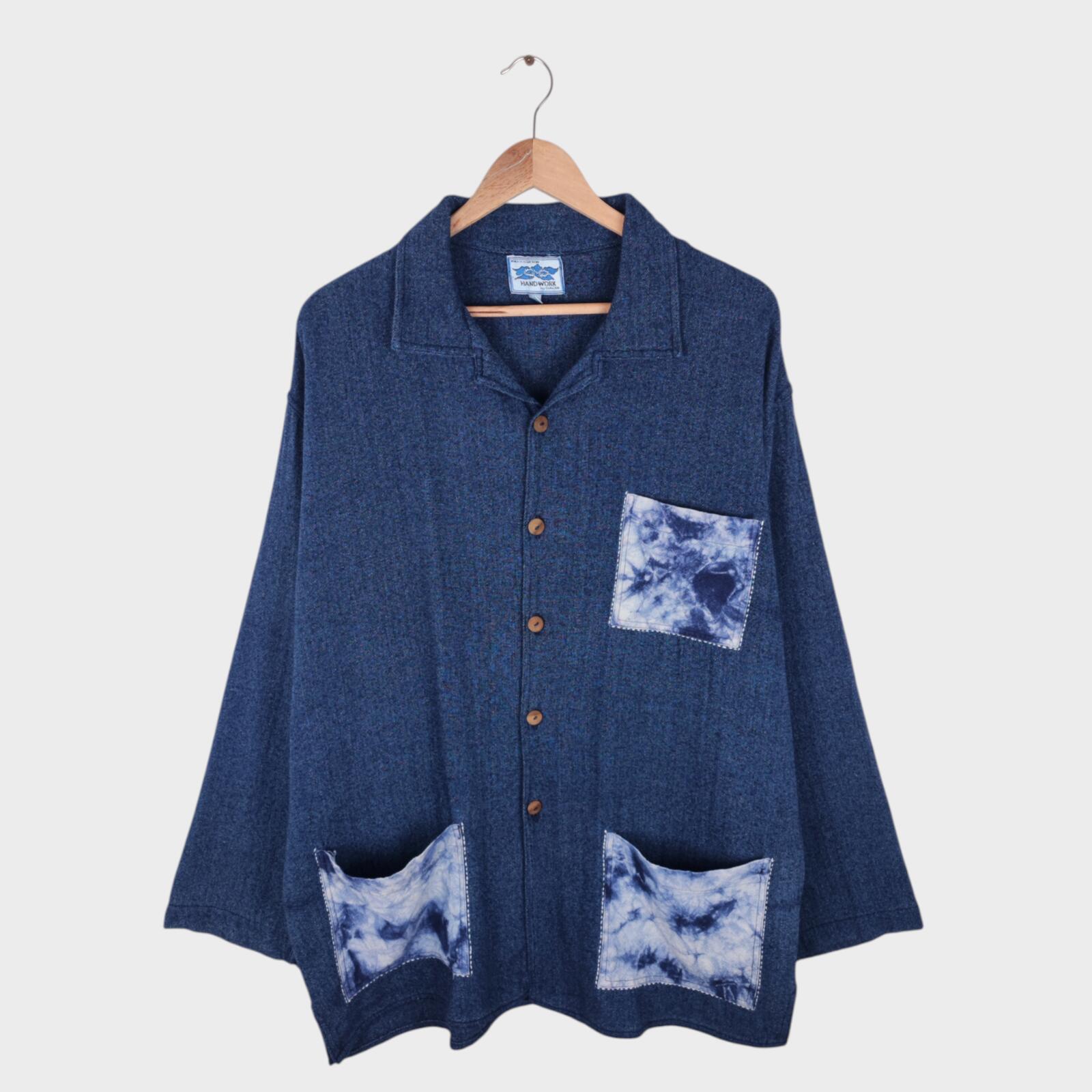 GAIJIN MADE Men's Indigo Blue Relaxed Fit Knitted Jacket