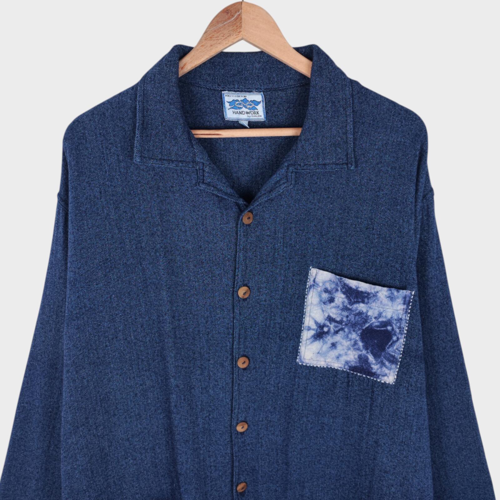 GAIJIN MADE Men's Indigo Blue Relaxed Fit Knitted Jacket