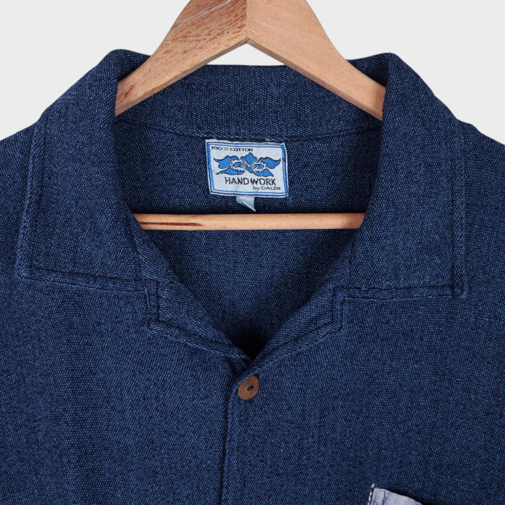 GAIJIN MADE Men's Indigo Blue Relaxed Fit Knitted Jacket