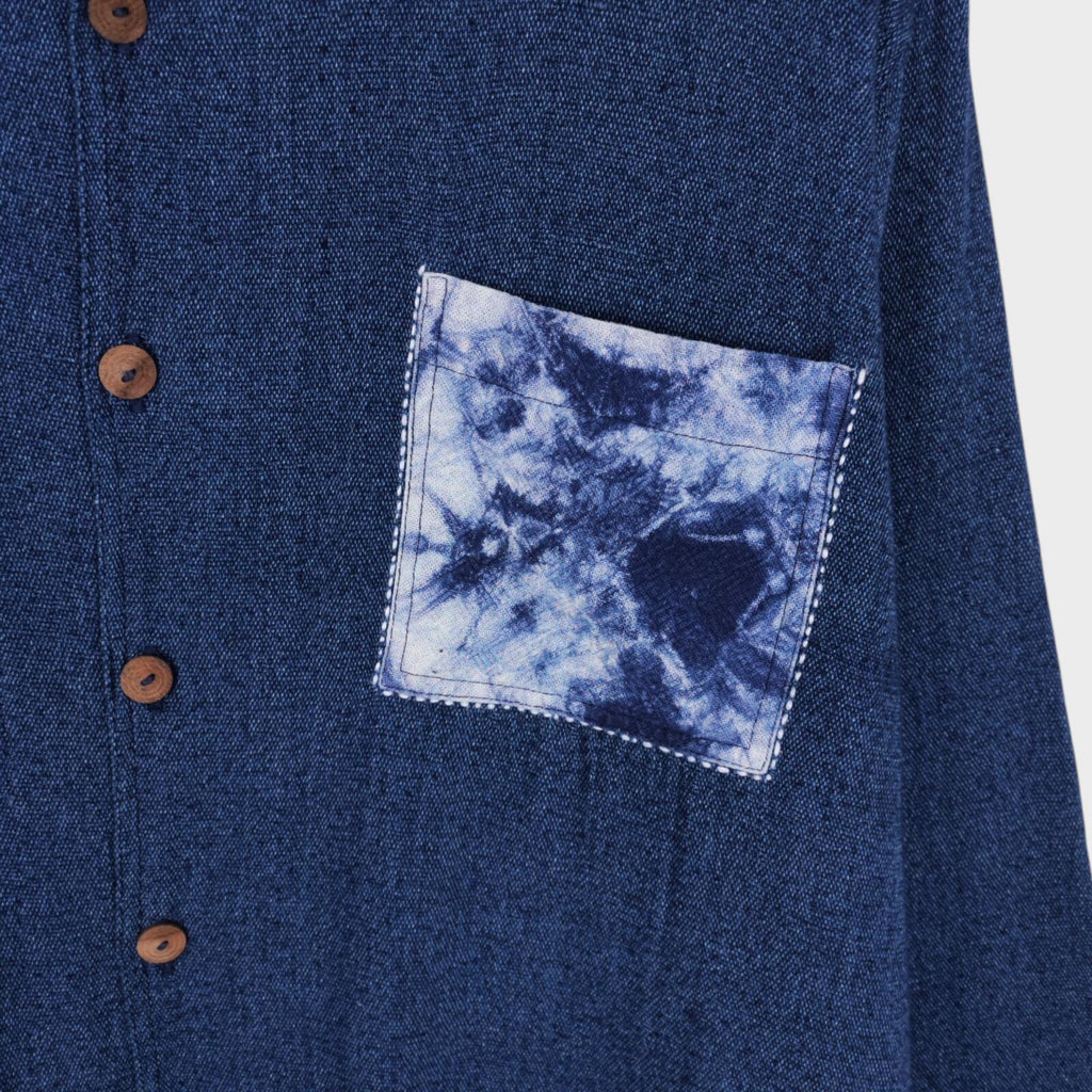 GAIJIN MADE Men's Indigo Blue Relaxed Fit Knitted Jacket