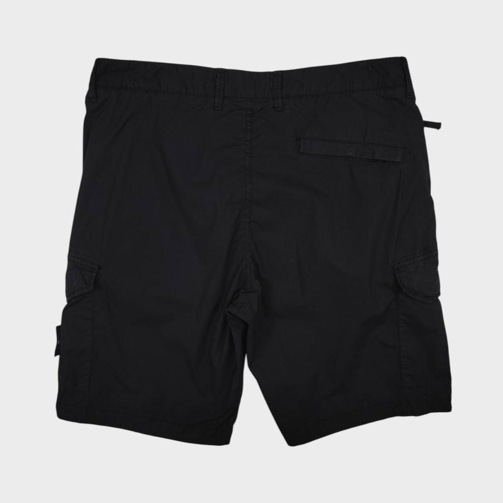 STONE ISLAND Men's Black Garment Dyed Type RE Cargo Shorts