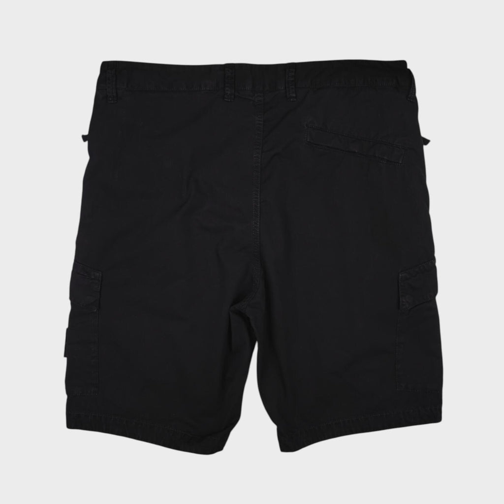 STONE ISLAND Men's Black Garment Dyed Type RE Cargo Shorts