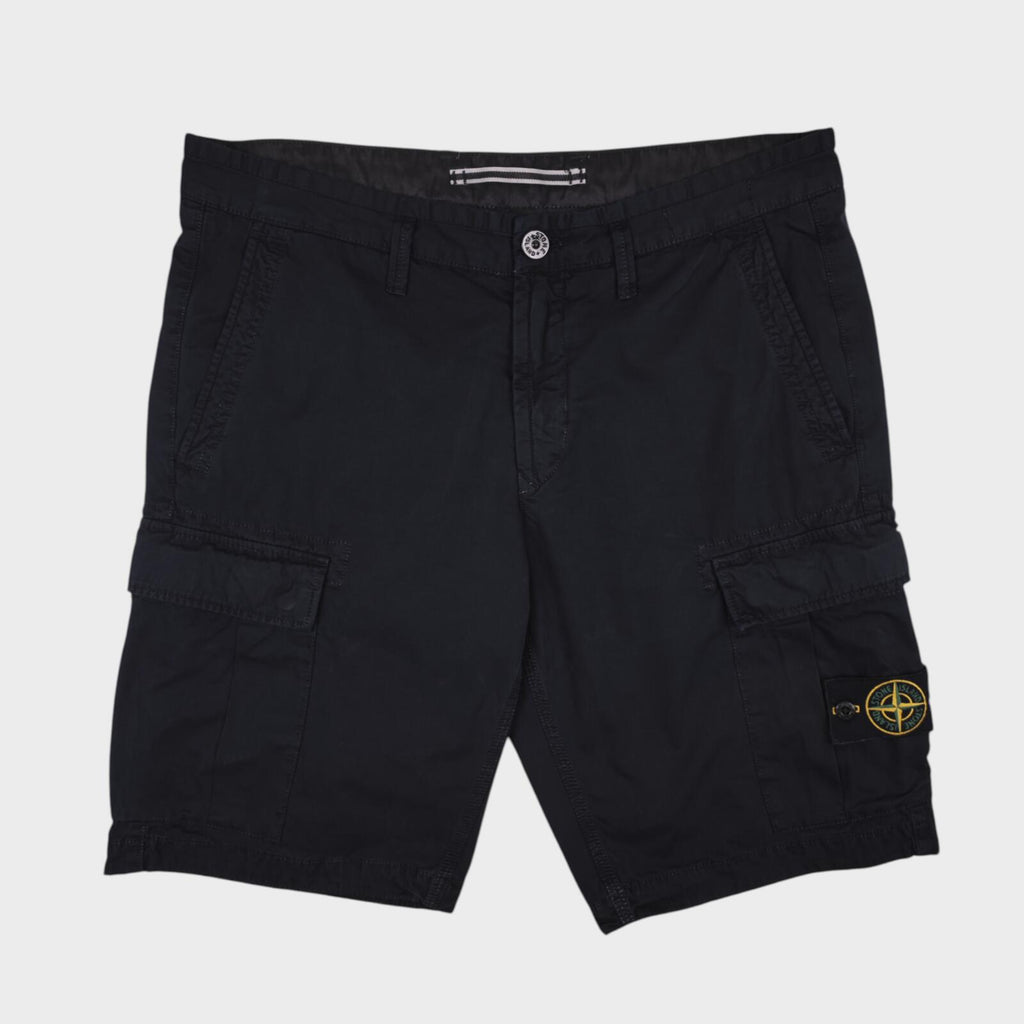 STONE ISLAND Men's Black Garment Dyed Type SL Cargo Shorts