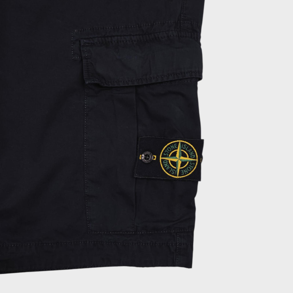 STONE ISLAND Men's Black Garment Dyed Type SL Cargo Shorts