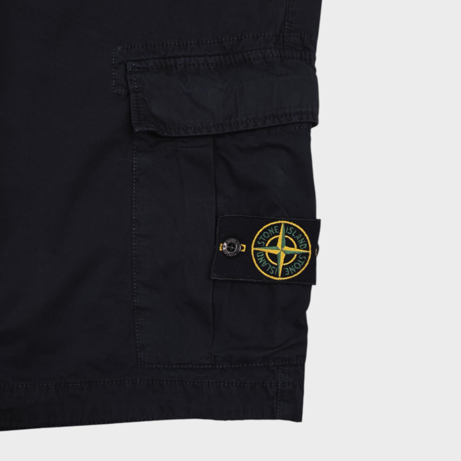 STONE ISLAND Men's Black Garment Dyed Type SL Cargo Shorts