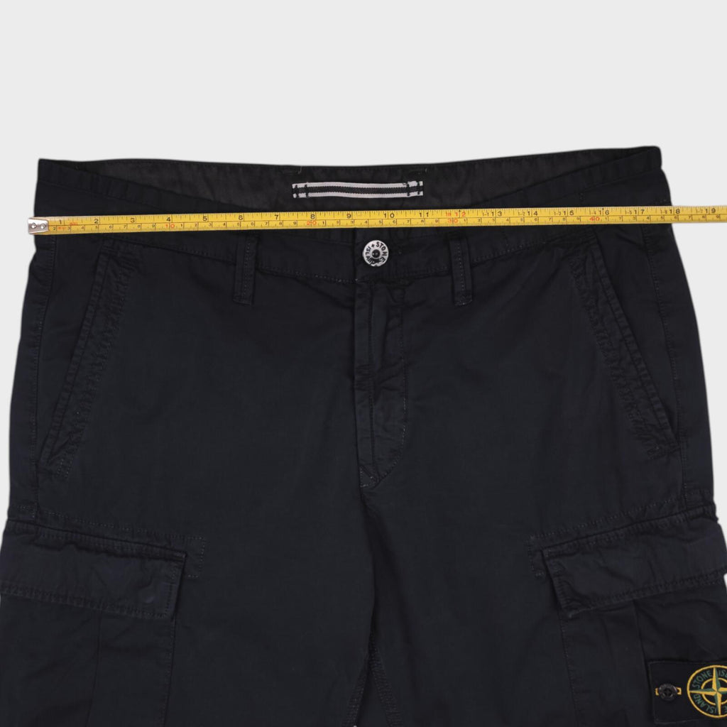 STONE ISLAND Men's Black Garment Dyed Type SL Cargo Shorts