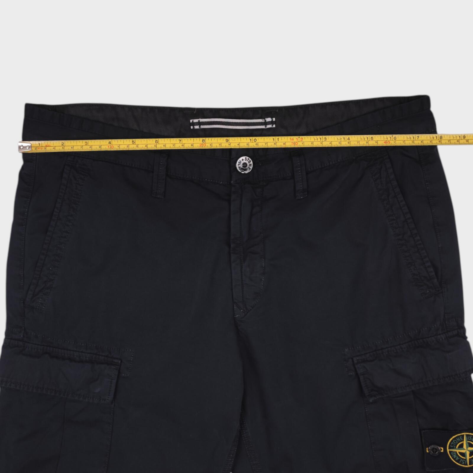 STONE ISLAND Men's Black Garment Dyed Type SL Cargo Shorts