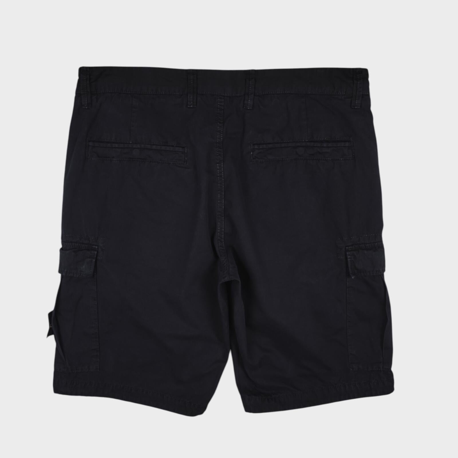 STONE ISLAND Men's Black Garment Dyed Type SL Cargo Shorts