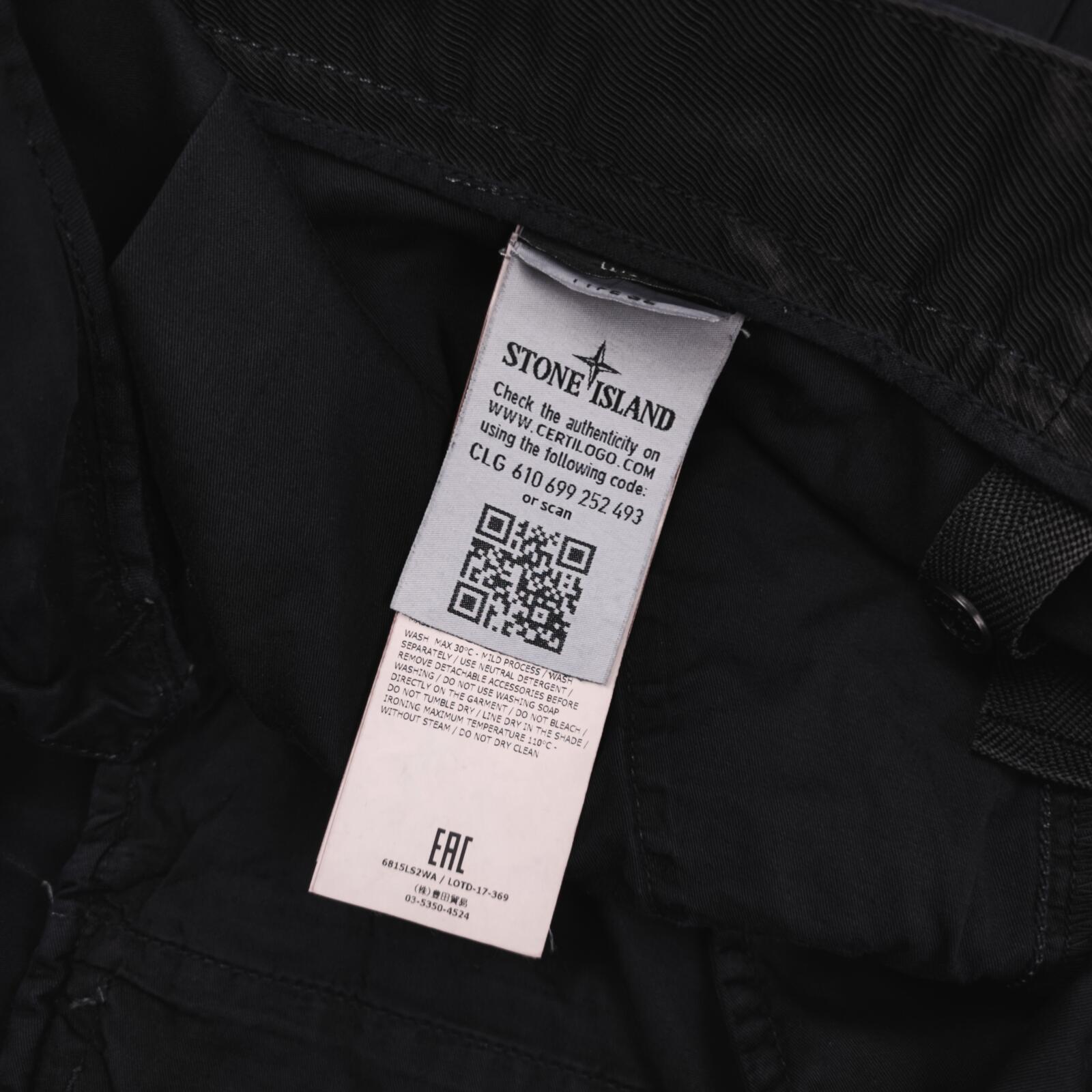 STONE ISLAND Men's Black Garment Dyed Type SL Cargo Shorts