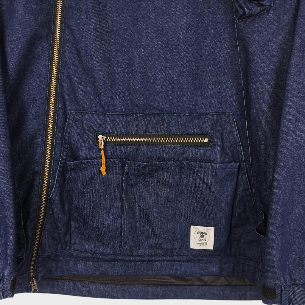GRN OUTDOOR Japan Men's Blue Denim Hiasobi Camper Parka Jacket