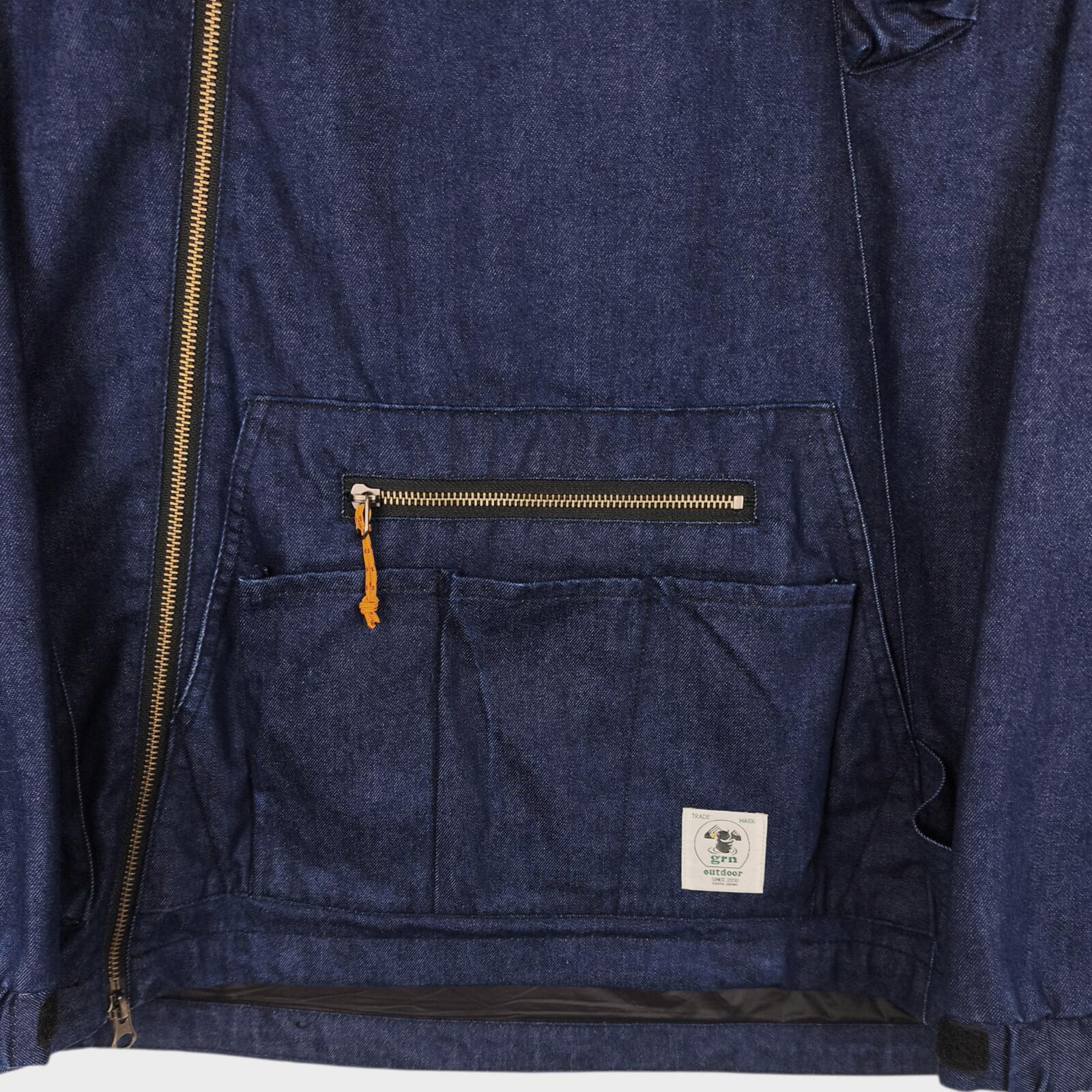 GRN OUTDOOR Japan Men's Blue Denim Hiasobi Camper Parka Jacket