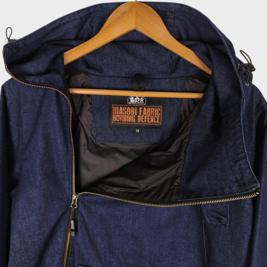 GRN OUTDOOR Japan Men's Blue Denim Hiasobi Camper Parka Jacket