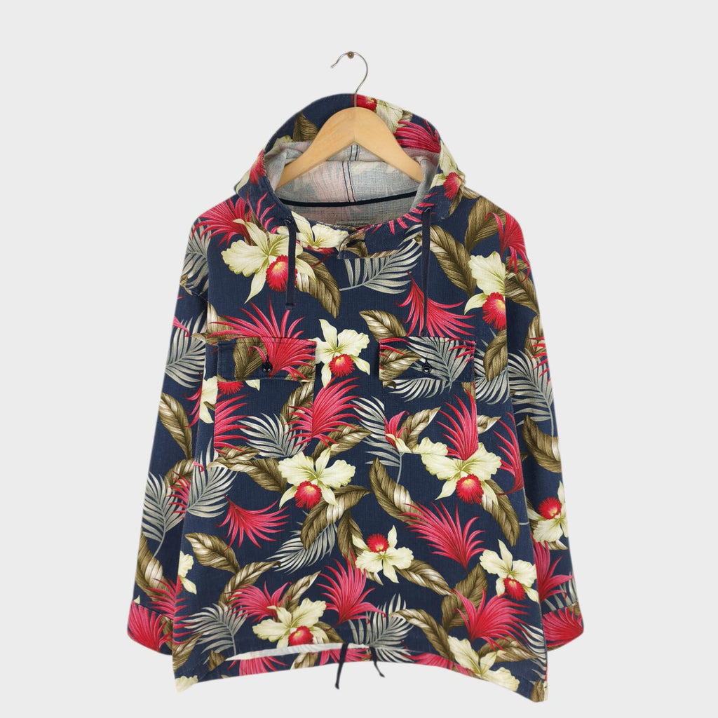 ENGINEERED GARMENTS Men's Java Cloth Floral Cagoule Smock Parka Jacket