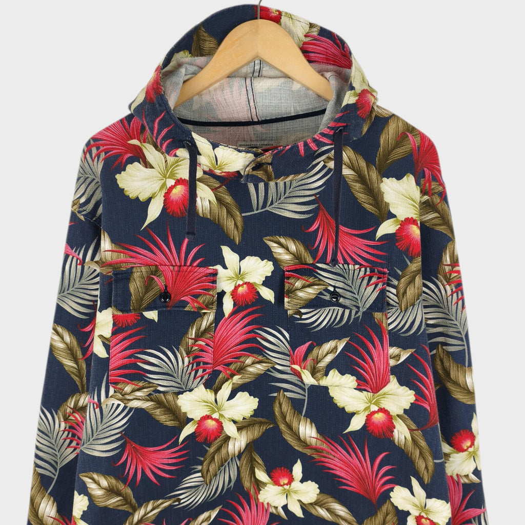 ENGINEERED GARMENTS Men's Java Cloth Floral Cagoule Smock Parka Jacket
