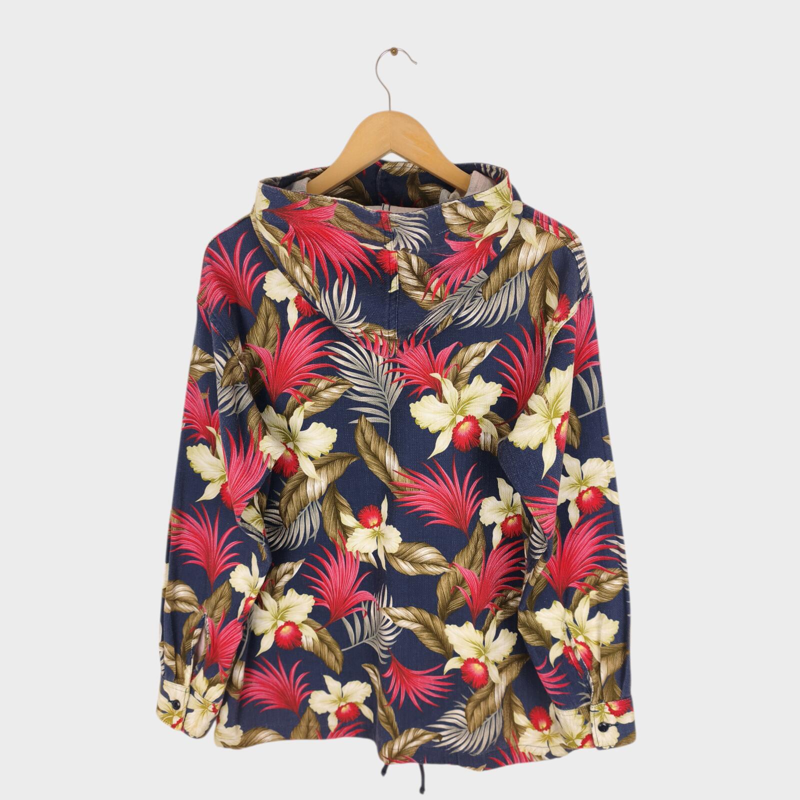 ENGINEERED GARMENTS Men's Java Cloth Floral Cagoule Smock Parka Jacket