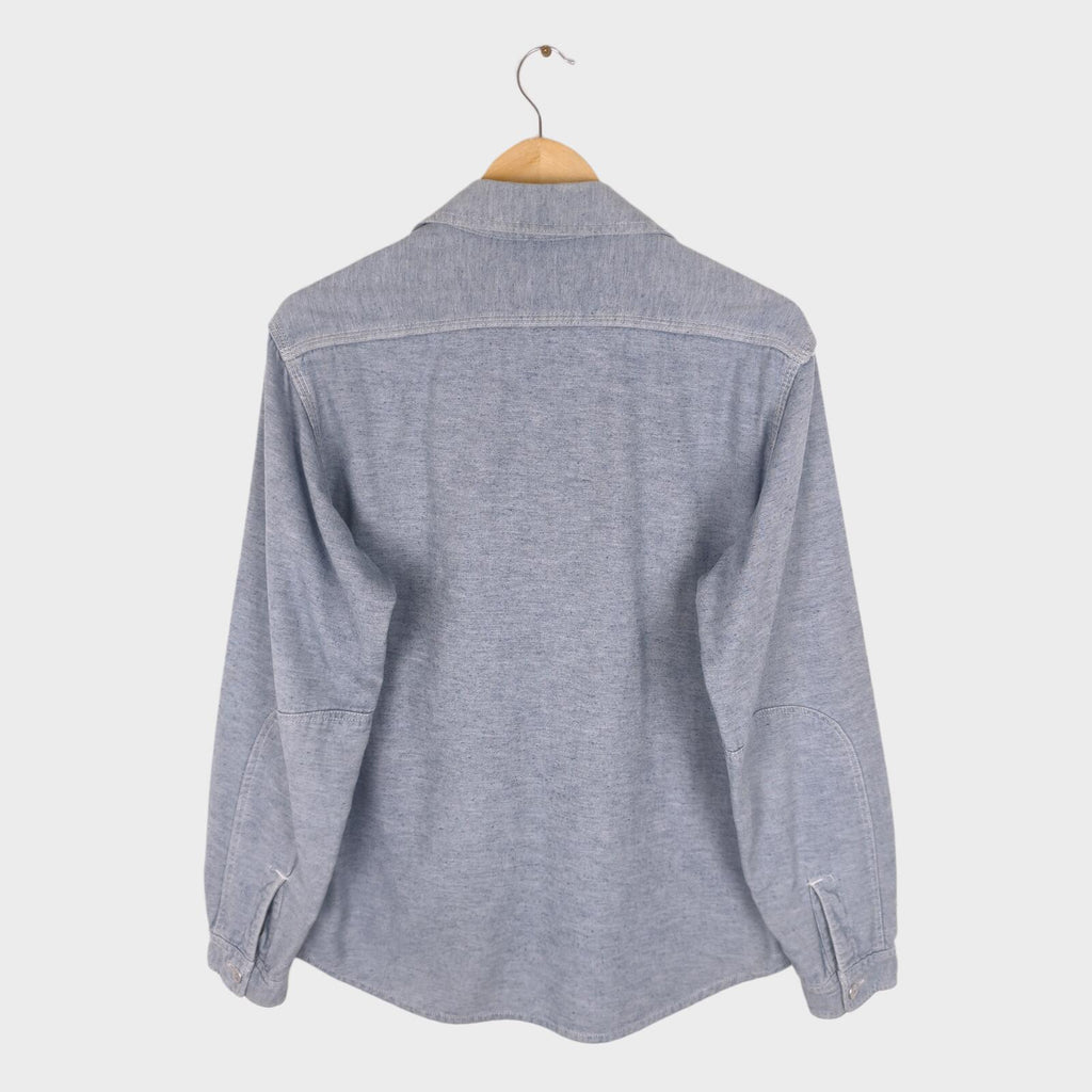 SASSAFRAS Men's Made in Japan Light Blue Utility Overshirt