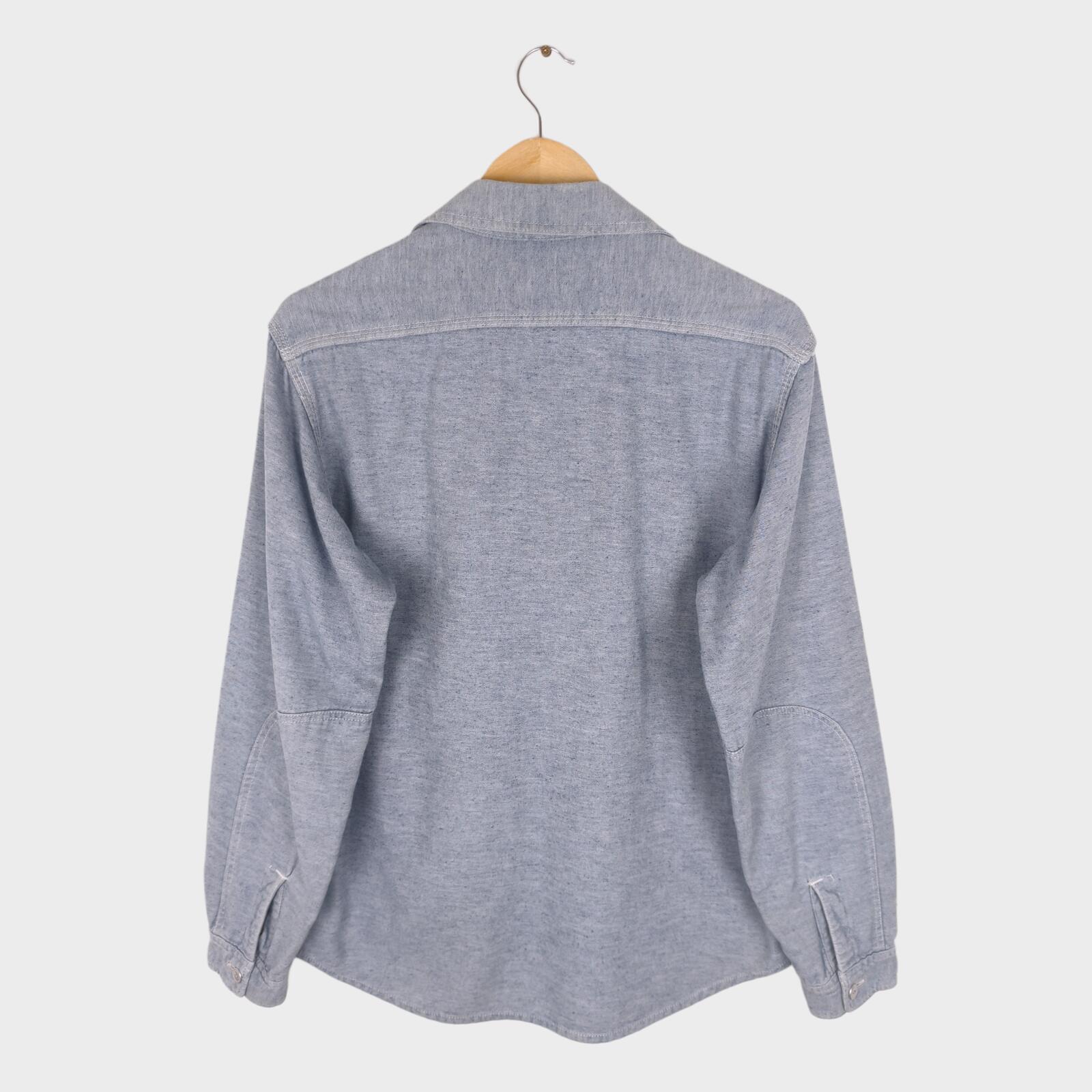 SASSAFRAS Men's Made in Japan Light Blue Utility Overshirt