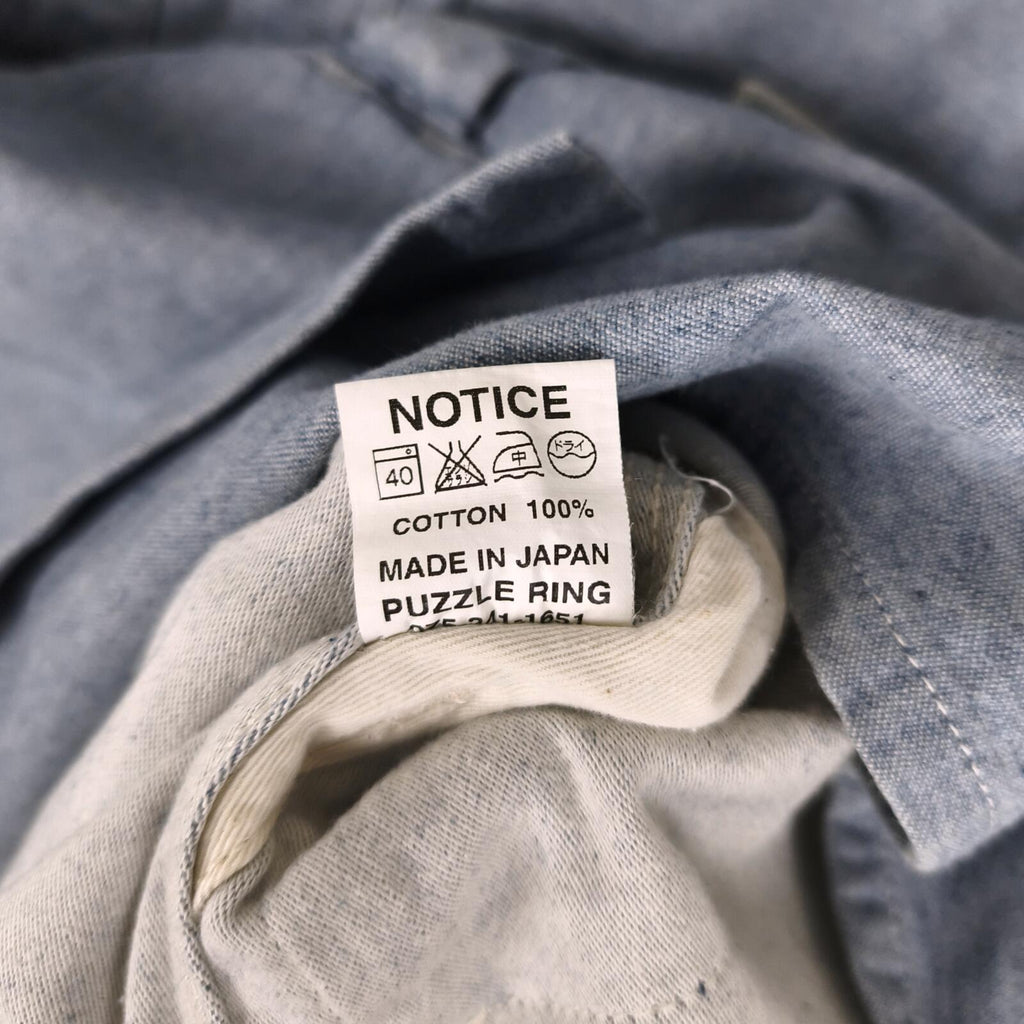 SASSAFRAS Men's Made in Japan Light Blue Utility Overshirt