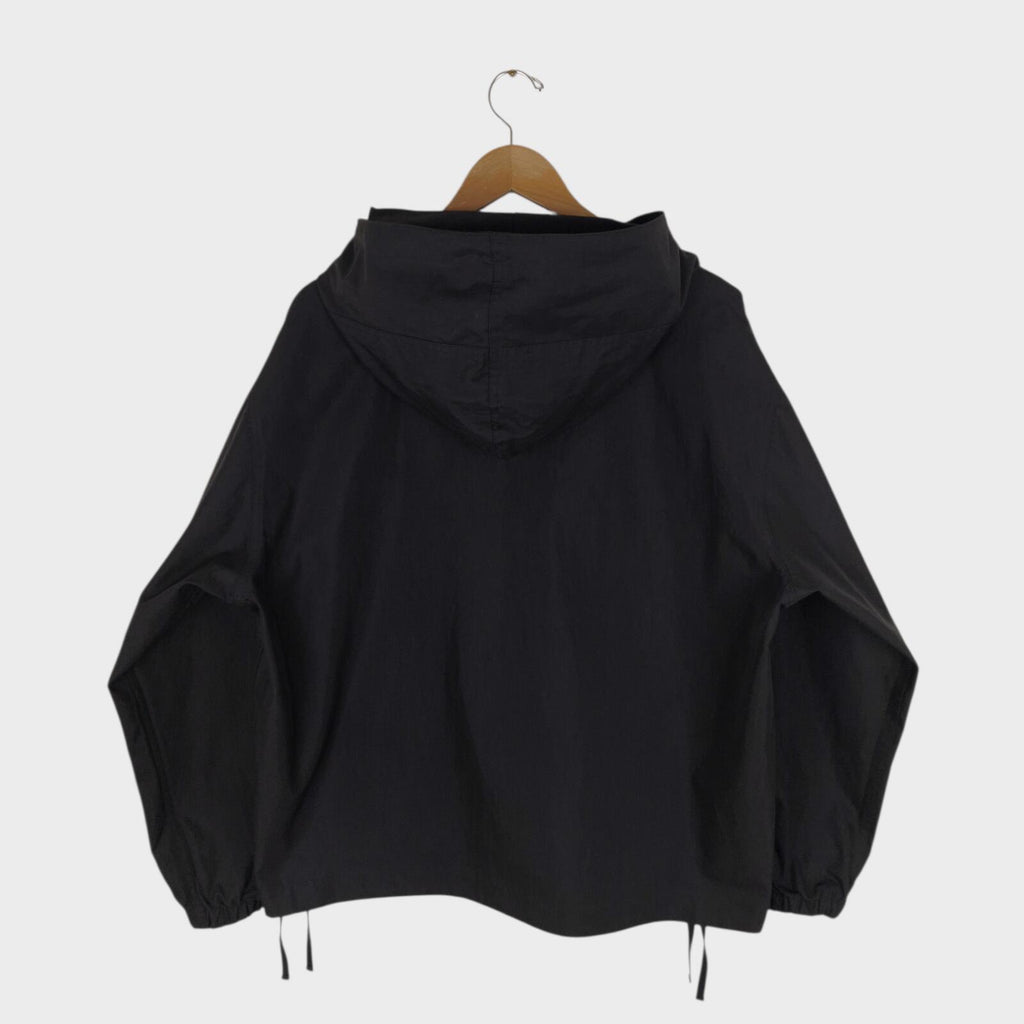 UNIFORM BRIDGE Men's Black Cotton Blend Military Fatigue Hooded Smock Jacket