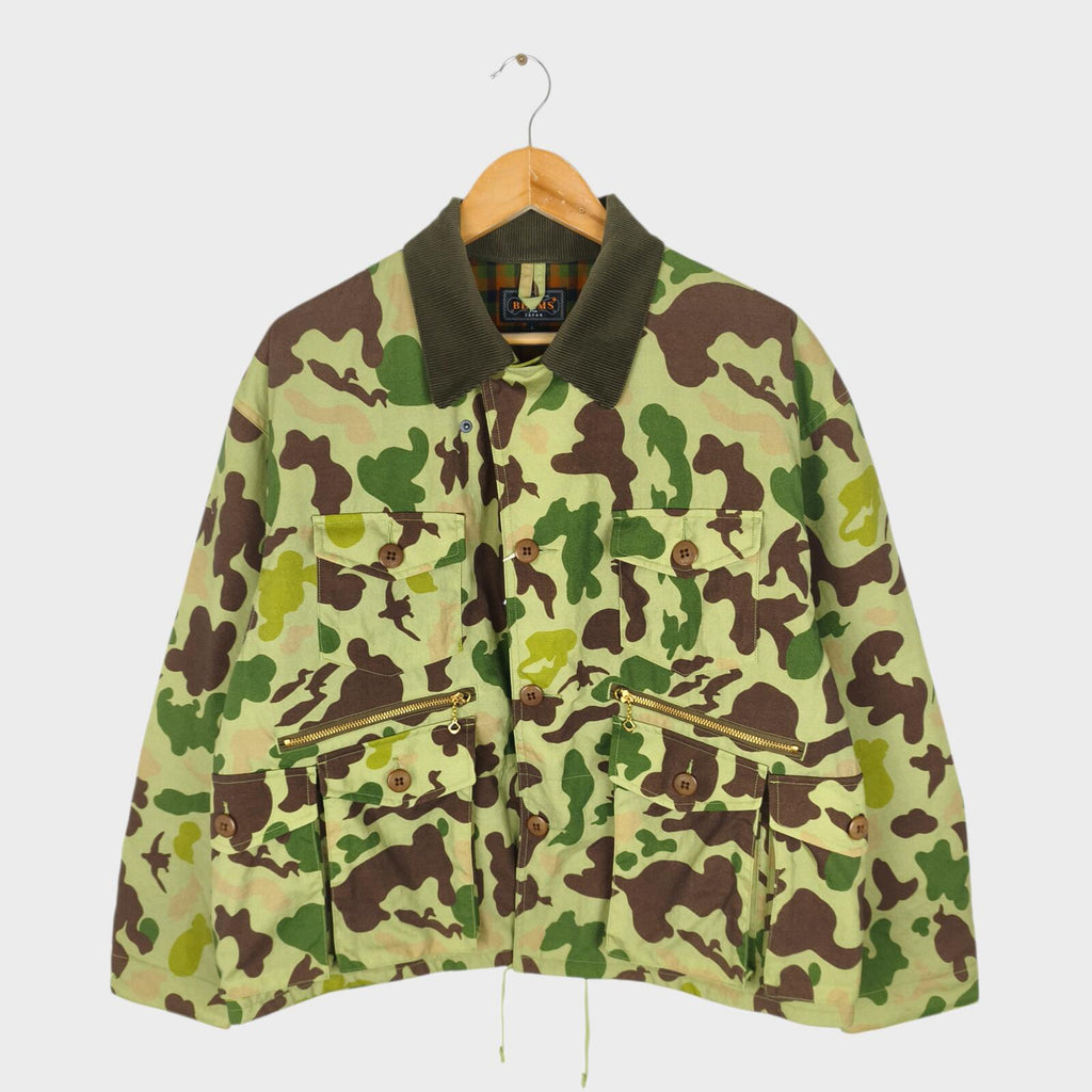 BEAMS PLUS Men's Green Camo Fish Hunting Jacket