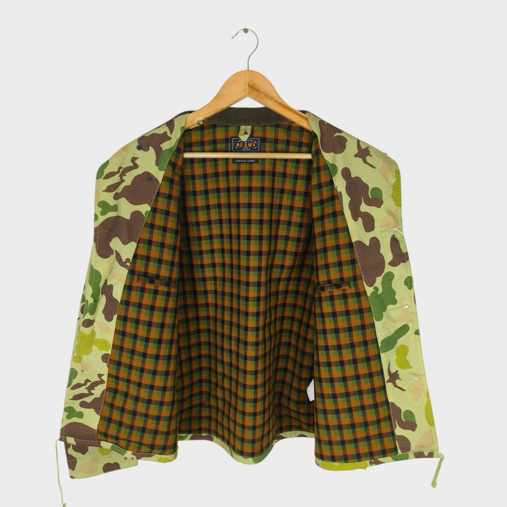 BEAMS PLUS Men's Green Camo Fish Hunting Jacket
