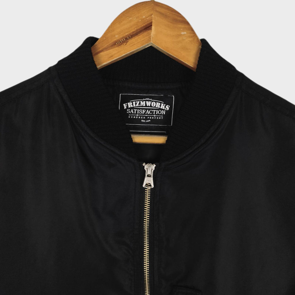 FRIZMWORKS Men's Black Paisley MA-1 Flight Bomber Jacket
