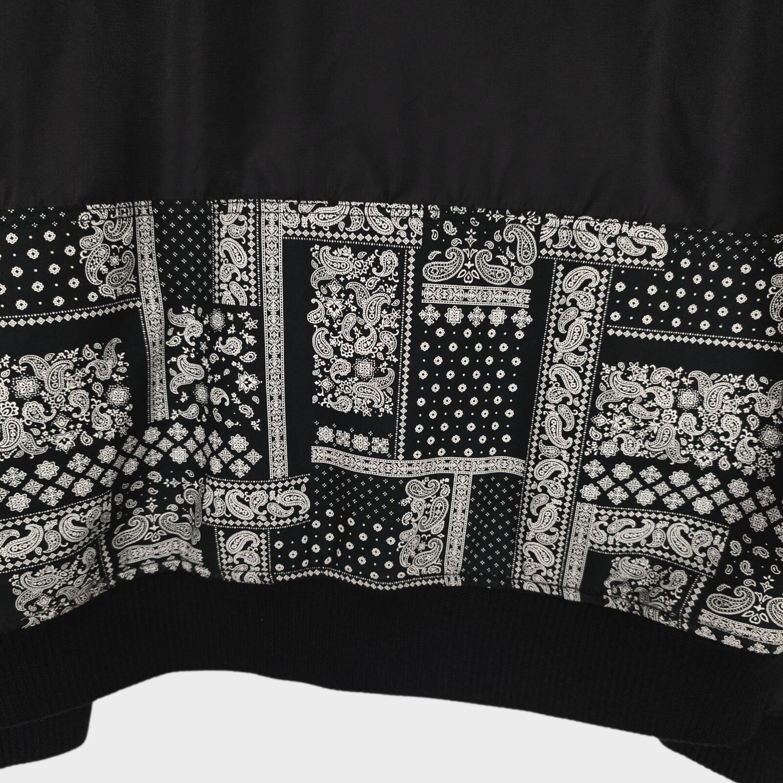 FRIZMWORKS Men's Black Paisley MA-1 Flight Bomber Jacket