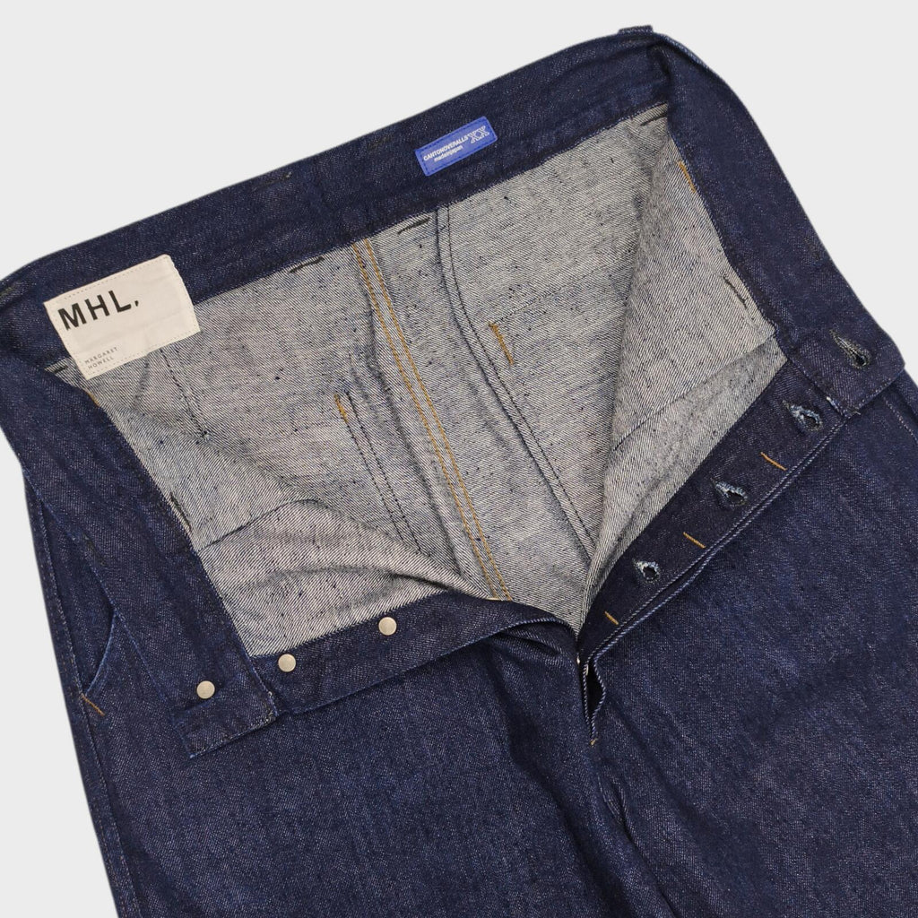 MHL MARGARET HOWELL Men's Blue Made in Japan Canton Overalls High Waist Jeans