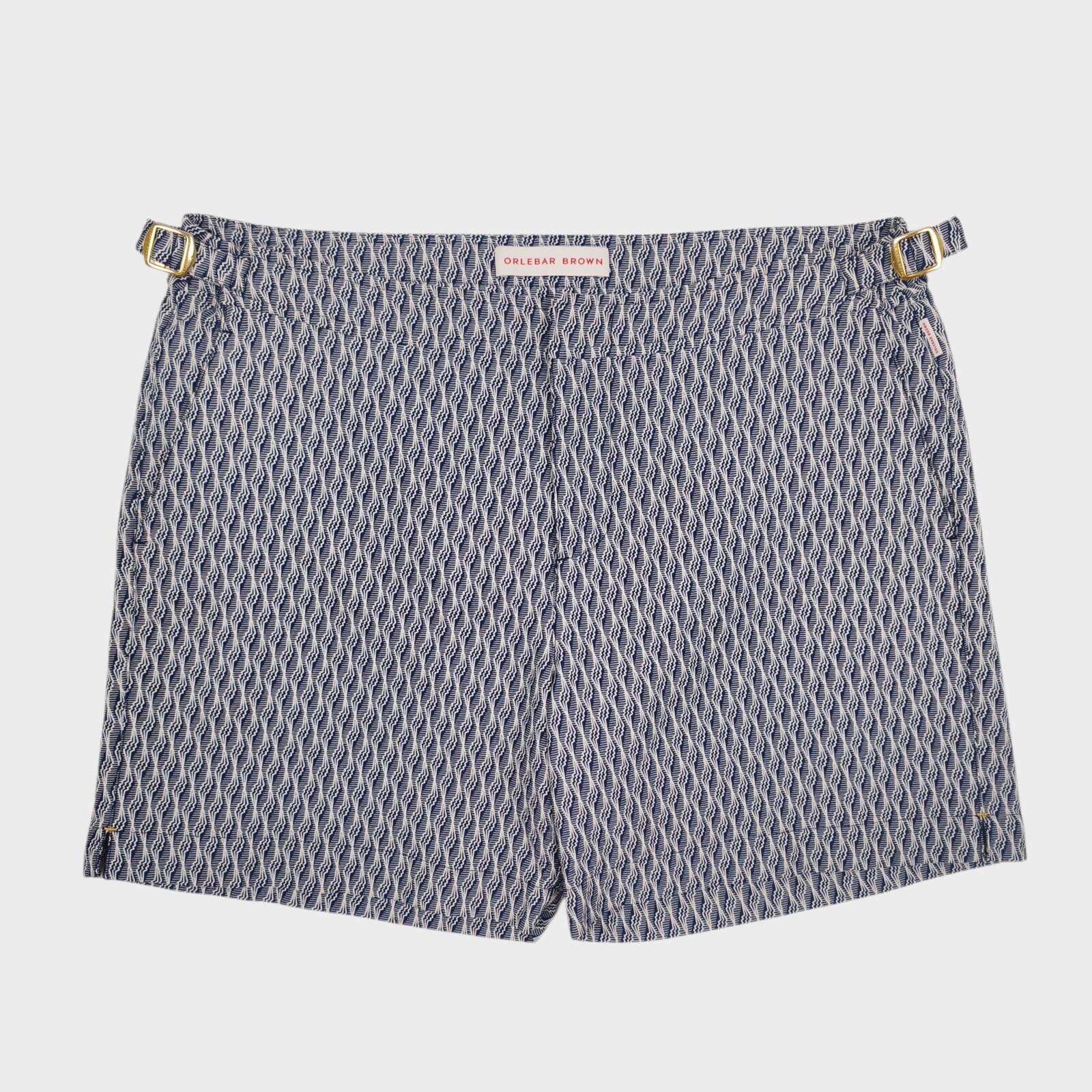 ORLEBAR BROWN Men's Blue Jacquard Pattern Bulldog Swim Shorts