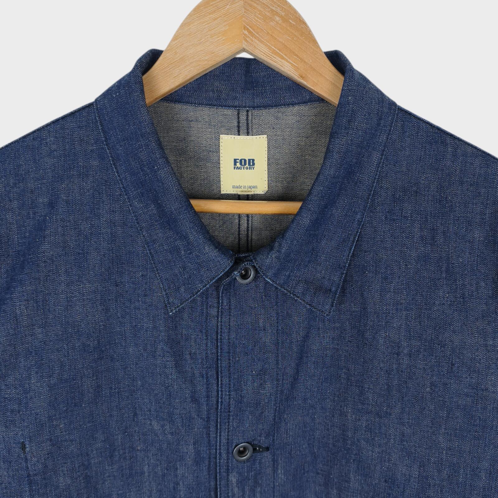 FOB FACTORY Men's Made in Japan Blue Denim Chore Jacket