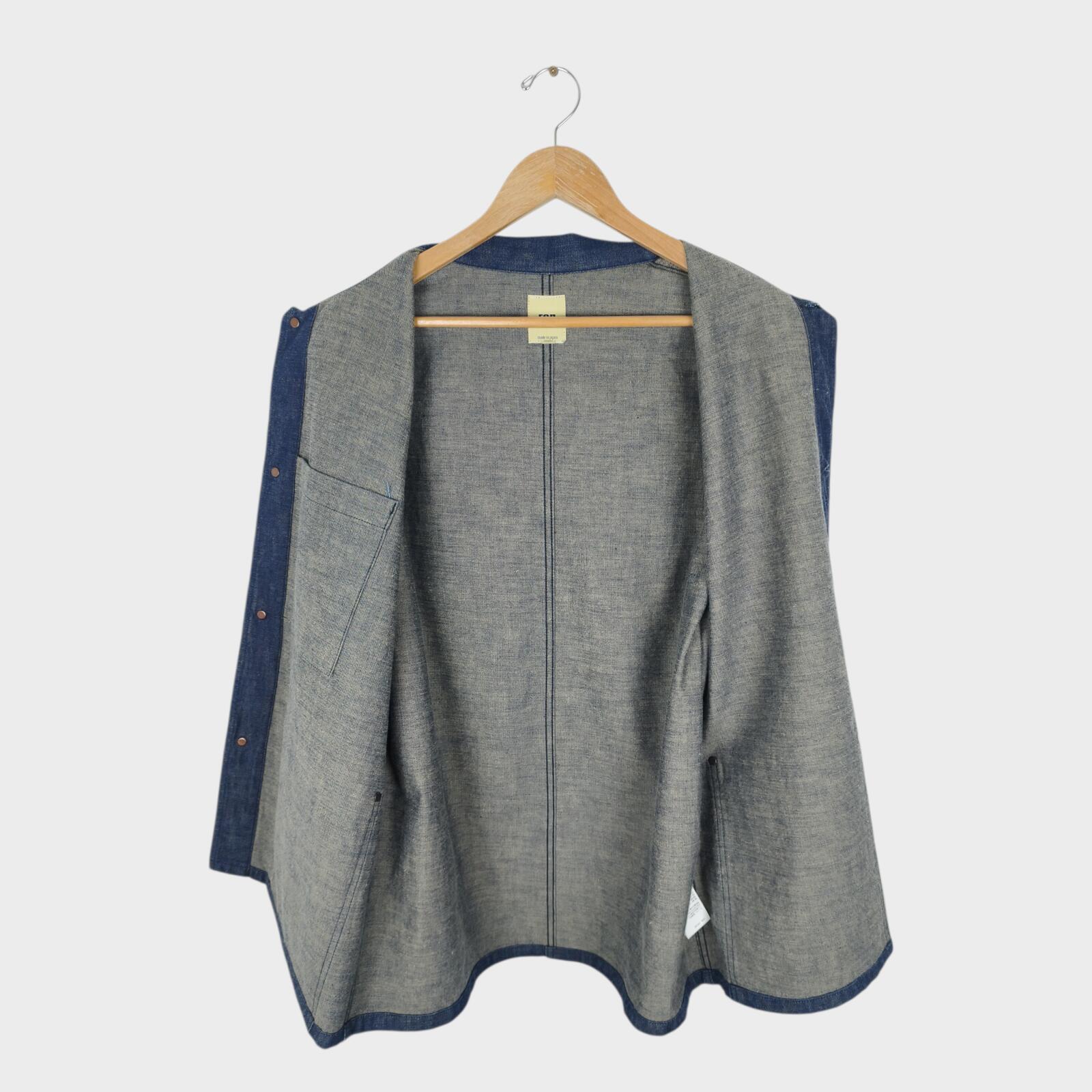 FOB FACTORY Men's Made in Japan Blue Denim Chore Jacket