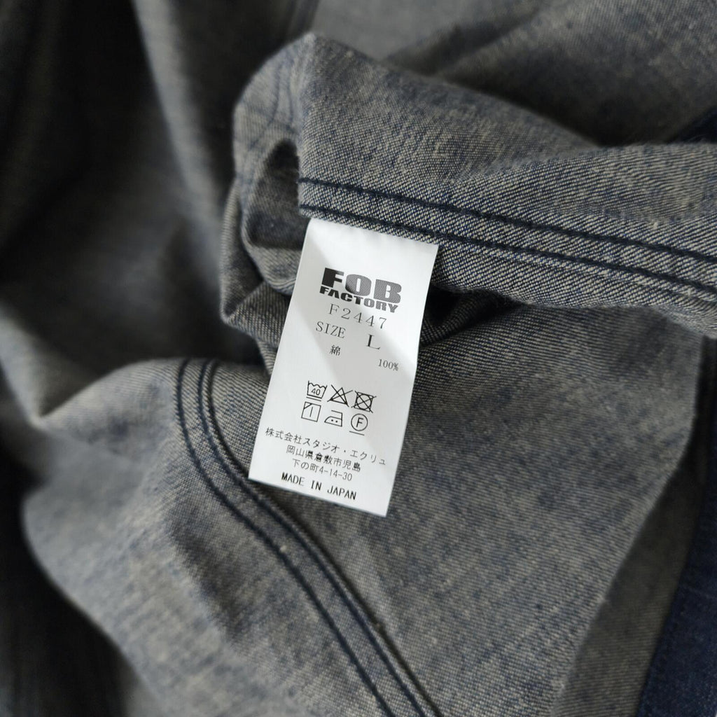 FOB FACTORY Men's Made in Japan Blue Denim Chore Jacket