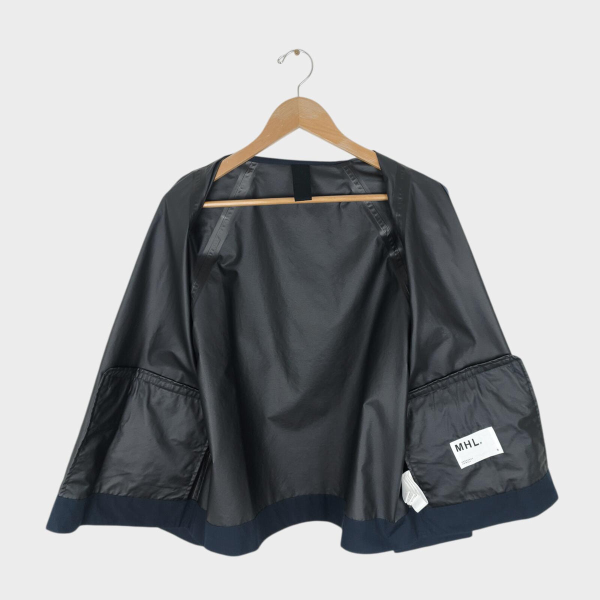 MHL MARGARET HOWELL Men Navy Lightweight Waterproof Cotton/Linen Blouson Jacket